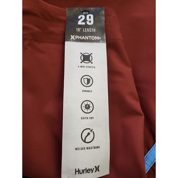 Hurley Phantom + Tailgate Renegade Board Shorts 18" Mens 29 Brown Stretch NEW - Picture 5 of 8